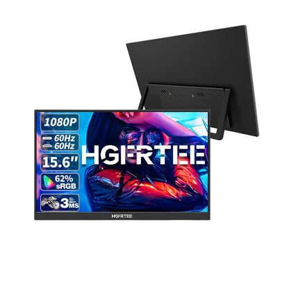 Portable Monitor 15.6 Inches FHD IPS with USB-C and HDMI Connectivity – Resolution 1920 x 1080, Built-in Speakers