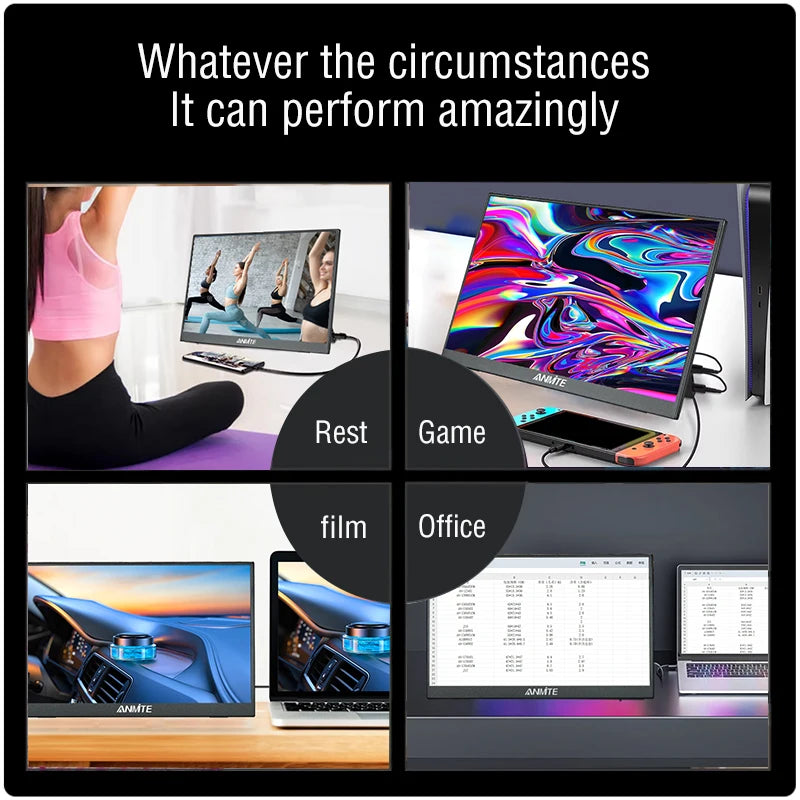 Écran tactile portable 16 pouces 1920x1200 HDR10 avec haut-parleurs intégrés – Écran multipoint IPS 60 Hz