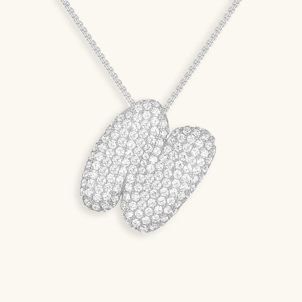 Variant image for Collier Femme Or 18 Carats avec Pendentif Initial et Diamant Simulant 18 pouces-40