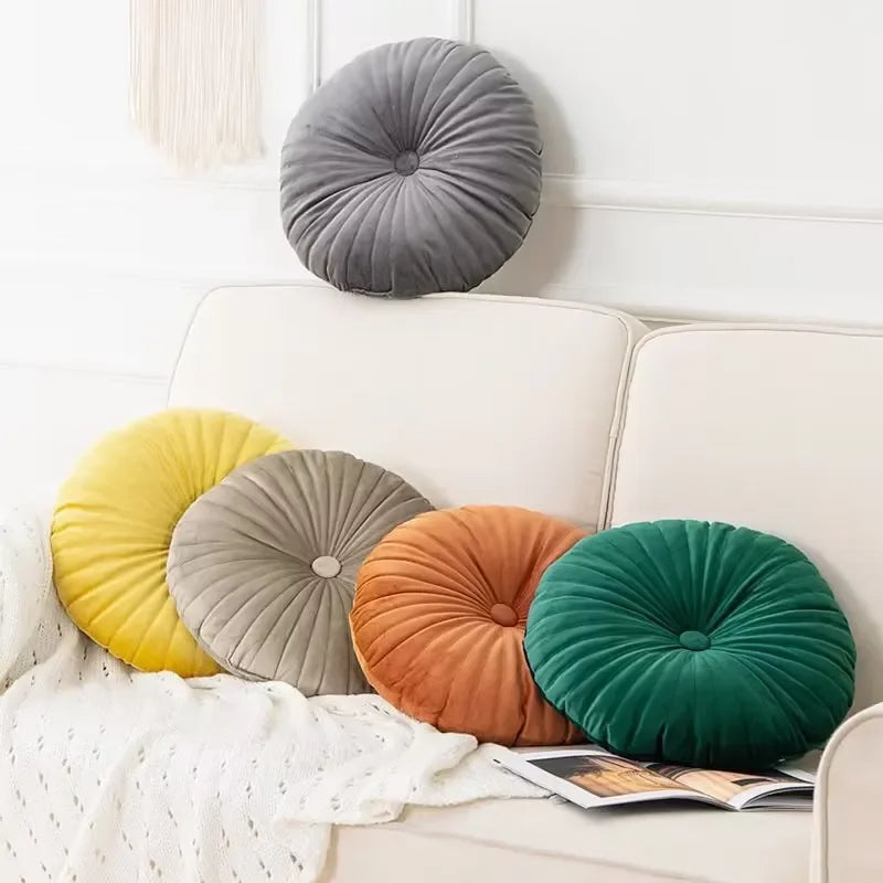Nora Pumpkin Pillow | Soft Velvet, Embroidered Design