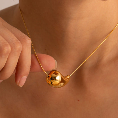 Collier pour femme en or 18 carats Taille unique Acier inoxydable Élégant en forme de larme