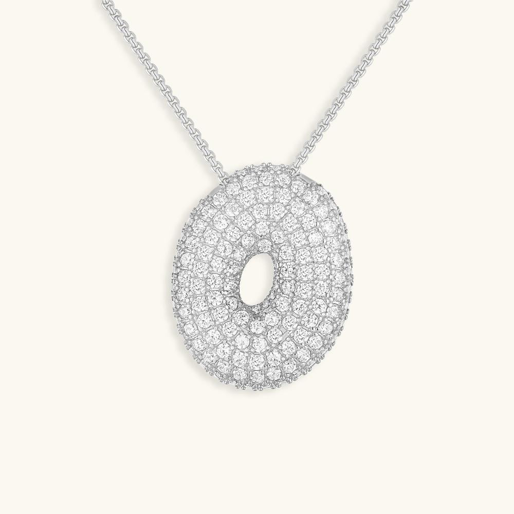 Variant image for Collier Femme Or 18 Carats avec Pendentif Initial et Diamant Simulant 18 pouces-41