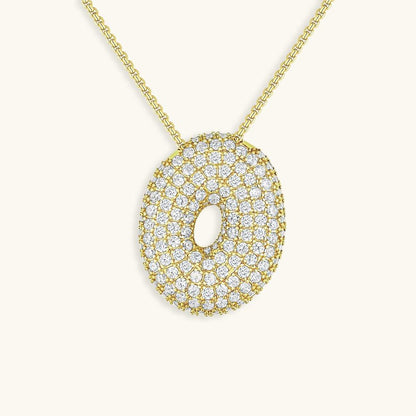 Variant image for Collier Femme Or 18 Carats avec Pendentif Initial et Diamant Simulant 18 pouces-15