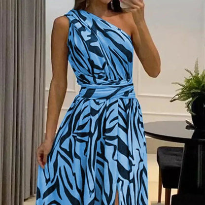 Robe longue imprimée élégante et fluide pour femmes – Tissu doux, polyvalente pour sorties et occasions spéciales