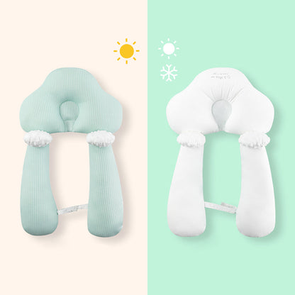 Baby Pillow in Organic Cotton with Adjustable U-Shaped Neck Support – Comfort and Safety for Infants up to 24 Months