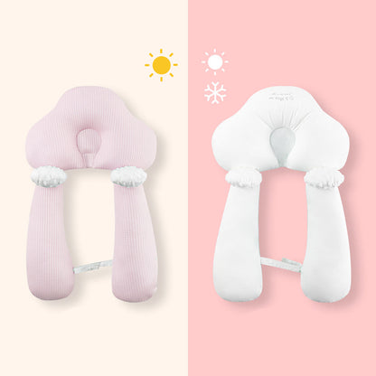 Baby Pillow in Organic Cotton with Adjustable U-Shaped Neck Support – Comfort and Safety for Infants up to 24 Months