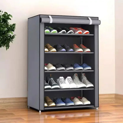 Multilayer Dustproof Shoe Organizer – Compact and Elegant Storage for Home with 9 Grids