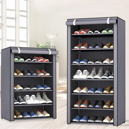 Multilayer Dustproof Shoe Organizer – Compact and Elegant Storage for Home with 9 Grids