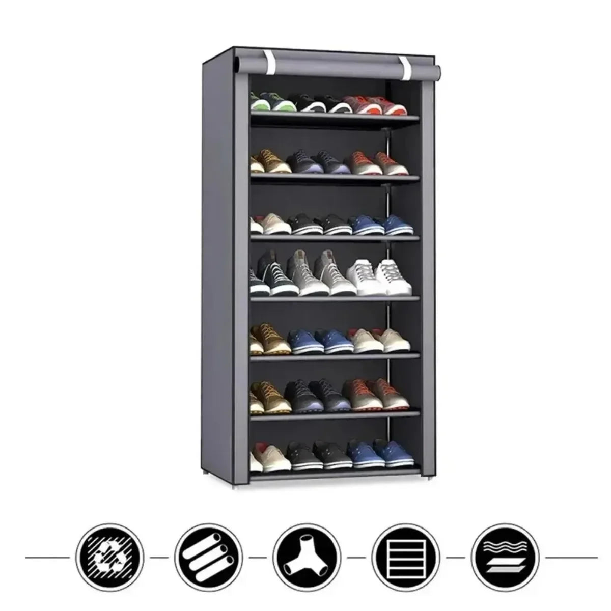 Multilayer Dustproof Shoe Organizer – Compact and Elegant Storage for Home with 9 Grids