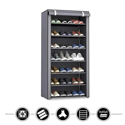 Multilayer Dustproof Shoe Organizer – Compact and Elegant Storage for Home with 9 Grids