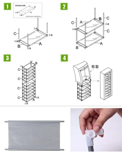 Multilayer Dustproof Shoe Organizer – Compact and Elegant Storage for Home with 9 Grids
