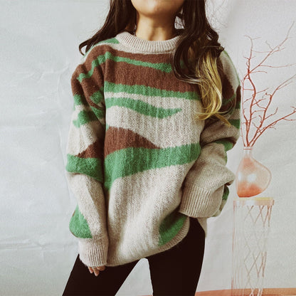Oriana Sweater | Oversized, Irregular Striped Knit