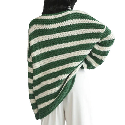 Pull pour femme Oriana | Tricot rayé épais, ample et décolleté épaule nue