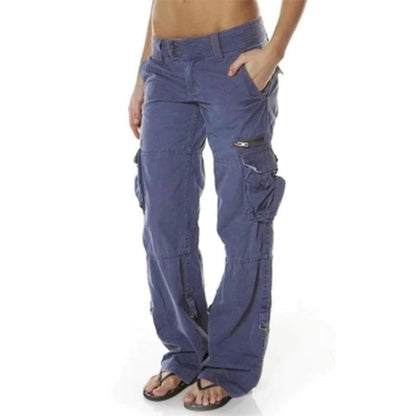 Pantalon cargo pour femme avec poches fonctionnelles – Confort et style contemporain, disponible en plusieurs couleurs, tailles S à XL