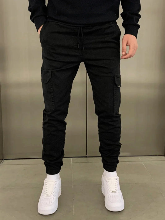 Women's Loose Cargo Pants with Elastic Waist and Practical Pockets - Comfort and Style
