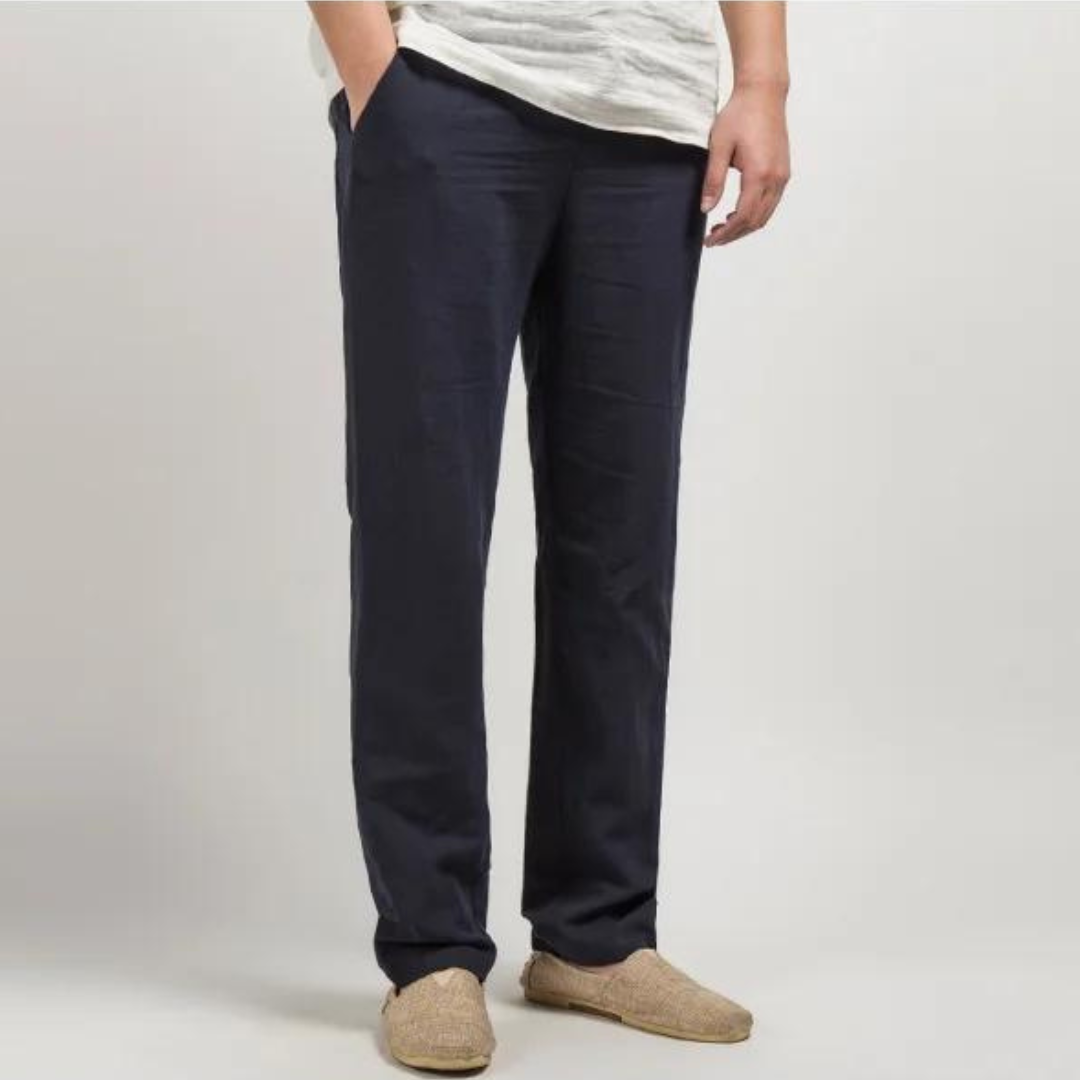 Pantalon décontracté en lin et coton pour hommes et femmes – Léger et respirant