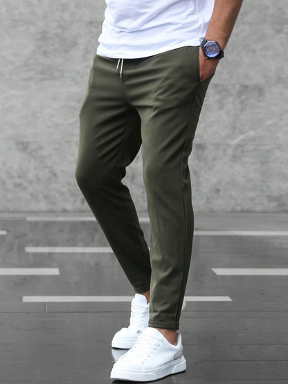 Pantalon extensible pour homme avec taille élastique et tissu respirant – Coupe décontractée