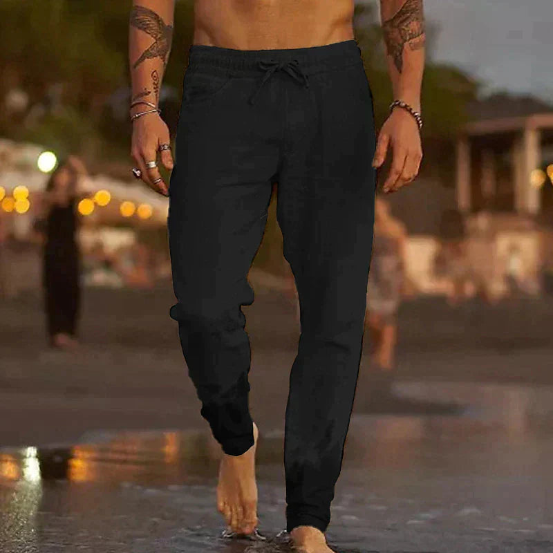 Pantalon d'été en coton pour homme – Coupe décontractée et aérée, disponible en plusieurs tailles et couleurs