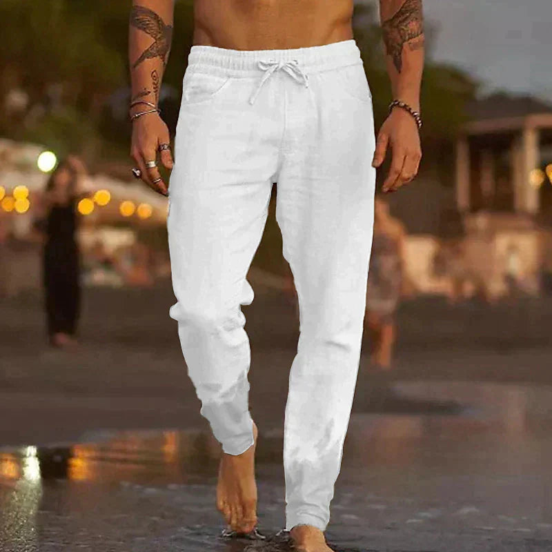 Pantalon d'été en coton pour homme – Coupe décontractée et aérée, disponible en plusieurs tailles et couleurs