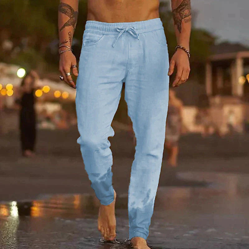 Pantalon d'été en coton pour homme – Coupe décontractée et aérée, disponible en plusieurs tailles et couleurs