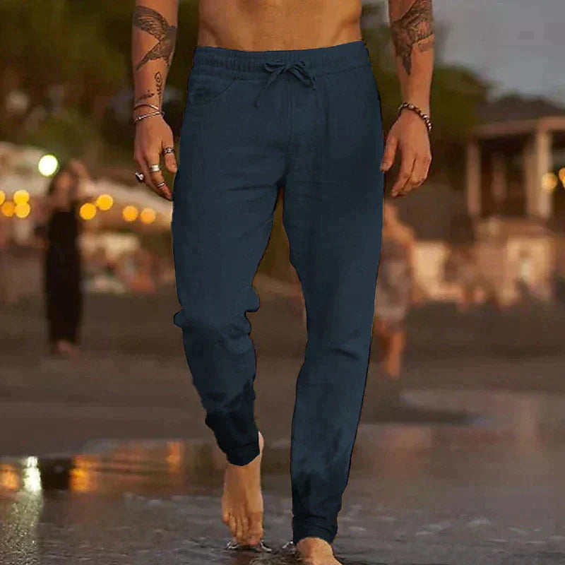 Pantalon d'été en coton pour homme – Coupe décontractée et aérée, disponible en plusieurs tailles et couleurs