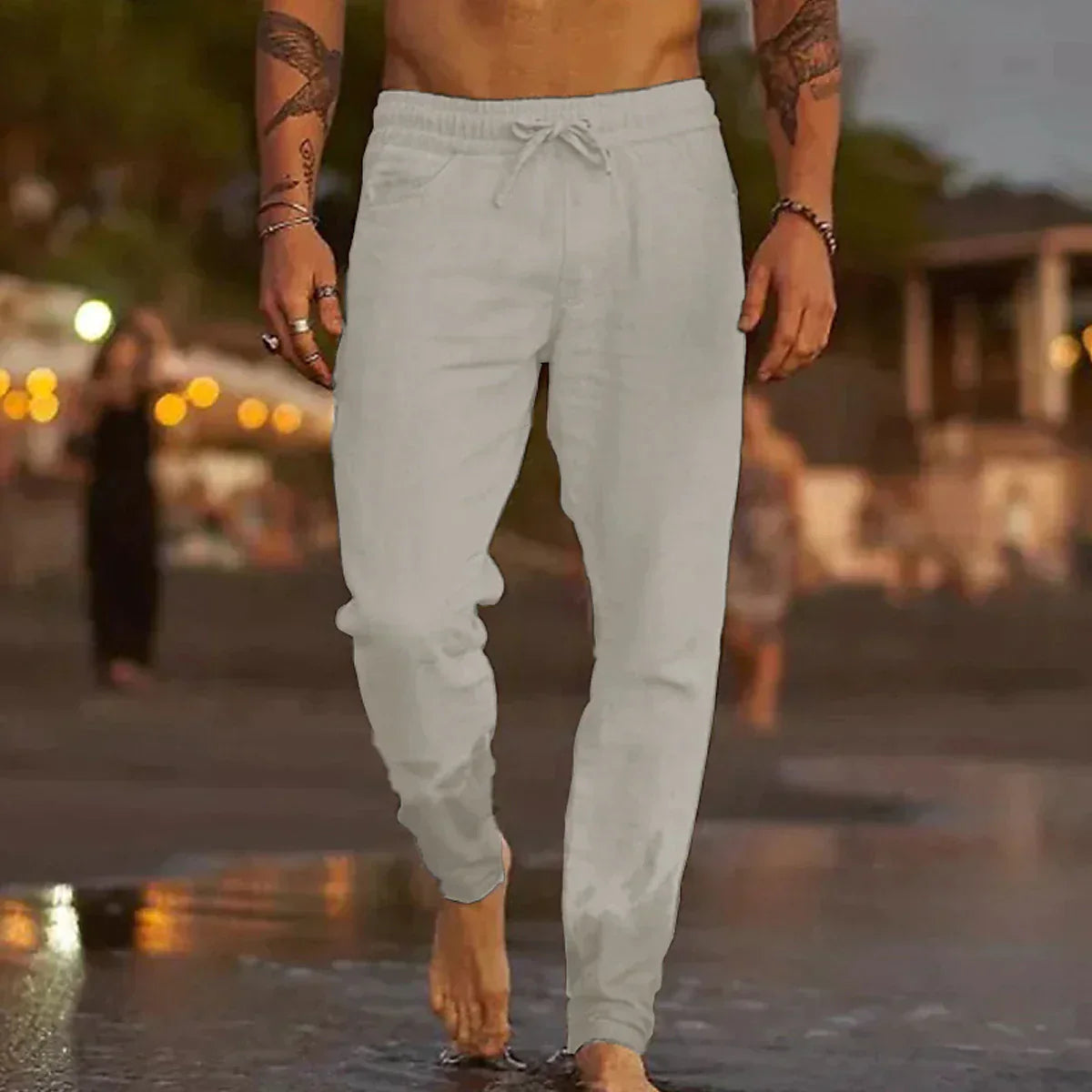 Pantalon d'été en coton pour homme – Coupe décontractée et aérée, disponible en plusieurs tailles et couleurs