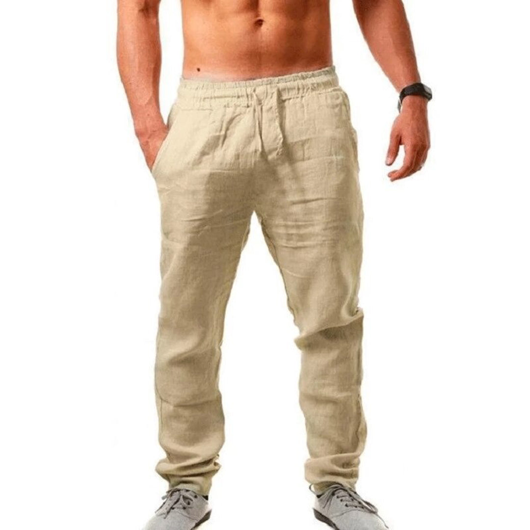 Pantalon d'été léger en lin pour homme – Coupe décontractée et aérée dans des tons neutres