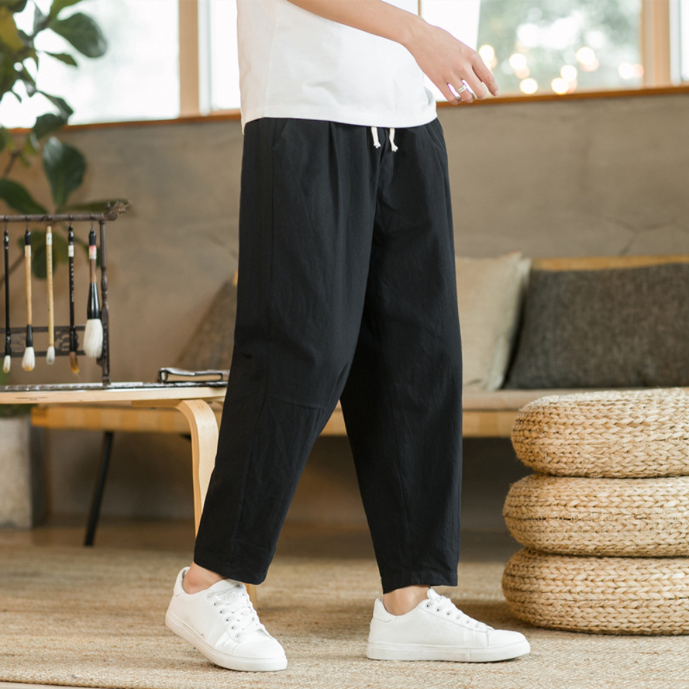 Pantalon de jogging ample en coton respirant pour homme – Idéal pour le sport et les loisirs