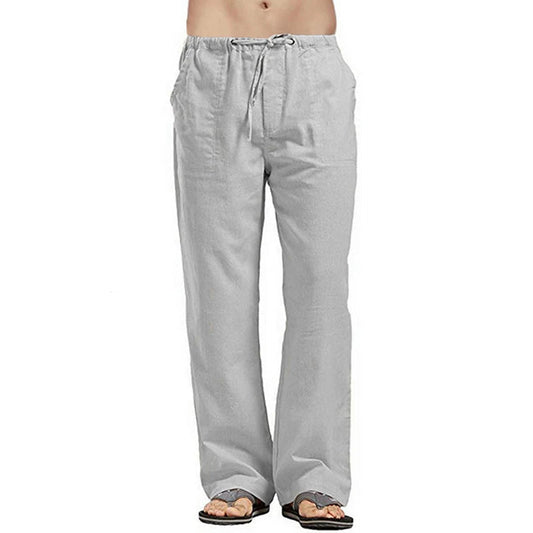 Linen Multi-Pocket Pants for Men – Casual and Breathable, Large Size