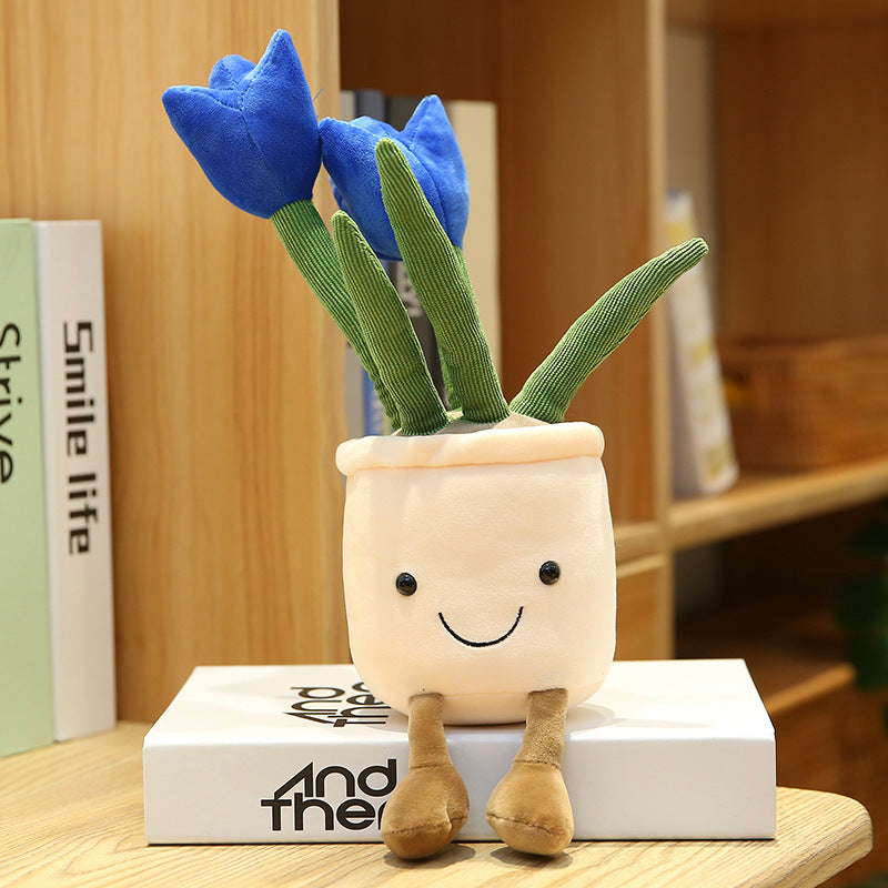 Peluches décoratives en forme de fleurs – Bouquet de tulipes de 35 cm pour salon, idée cadeau