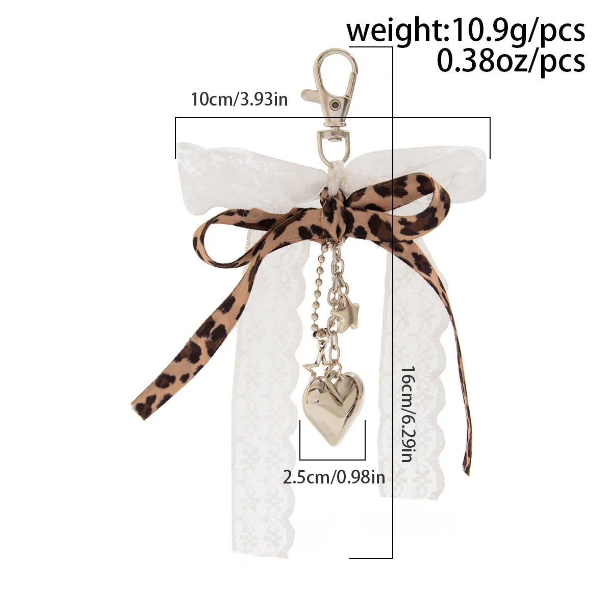 Pendentif gothique Y2K en dentelle noire avec cœur et glands – Accessoire de mode pour sac à main et clés