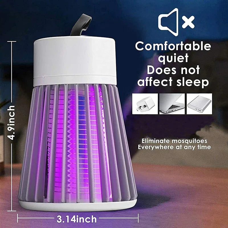 Piège à moustiques UV rechargeable avec grille électrique à haute tension – Idéal pour intérieur et extérieur, portable et facile à nettoyer