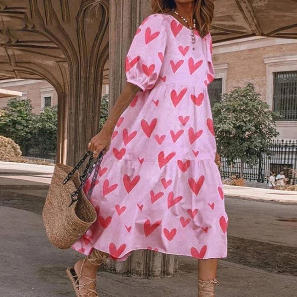 Robe mi-longue élégante pour femme avec manches courtes – Sophistiquée et polyvalente pour toutes les occasions