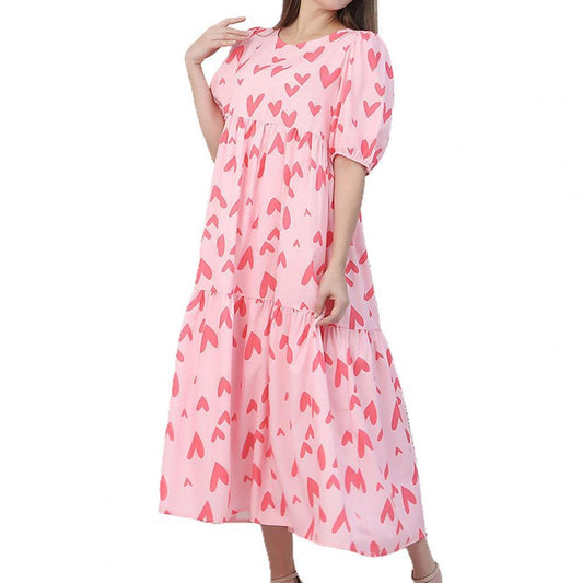 Chic Women's Midi Dress with Short Sleeves – Elegant and Versatile for All Occasions