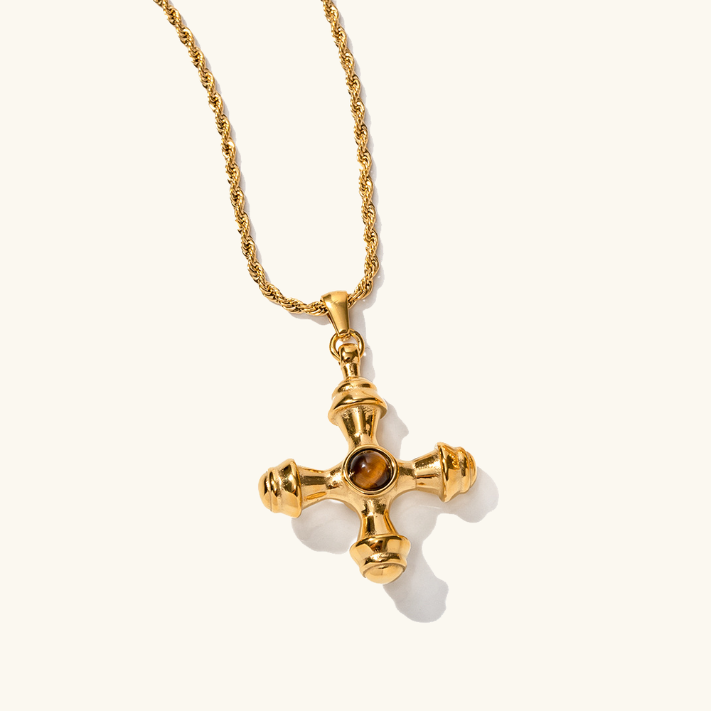 Collier pour femme en or 18 carats, taille unique, acier inoxydable élégant avec pendentif en diamant