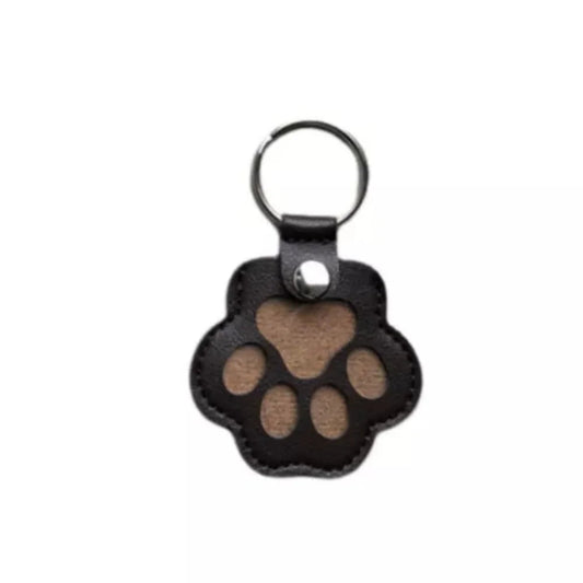 PU Leather Keychain in Paw Shape with Pet Hair Storage – Practical Unisex Accessory