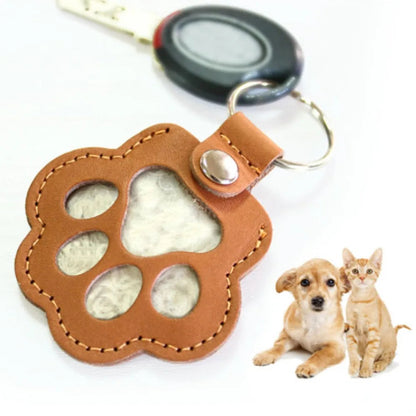 Porte-clés en cuir synthétique en forme de patte avec rangement pour poils d'animaux – Accessoire pratique unisexe