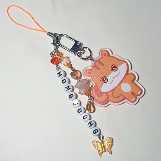 Beaded Keychain with Cartoon Charms – Lightweight Accessory for Phone and Bag