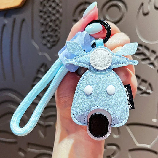 Handmade Leather Keychain with Travel Charm – Lightweight and Durable Accessory for Keys and Bags