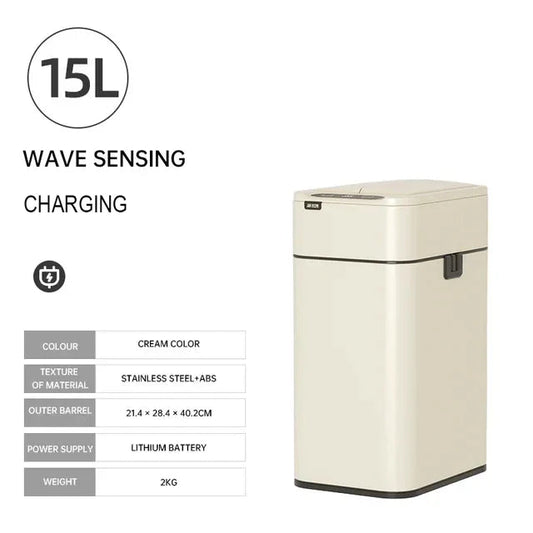 20L Kitchen Trash Can in Stainless Steel with Hands-Free Sensor – Elegant and Compact Design