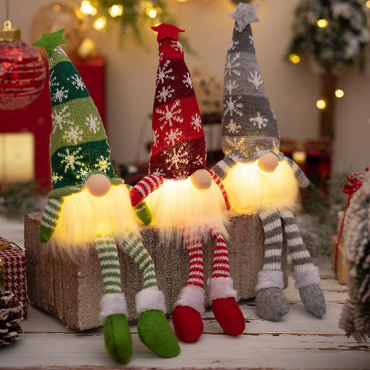 Faceless LED Doll Elf Gnome 20/30 cm for Christmas Decoration – Festive and Warm Atmosphere