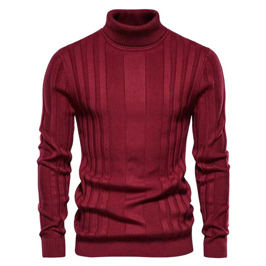 Slim Fit Turtleneck Sweater for Men in Knit - Ideal for Winter