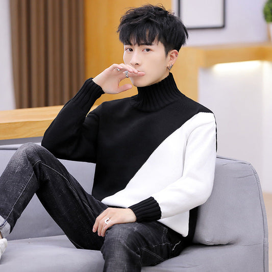 Men's Turtleneck Sweater in Jacquard Knit – Comfort and Elegance for Winter, Soft Polyester, Relaxed Fit