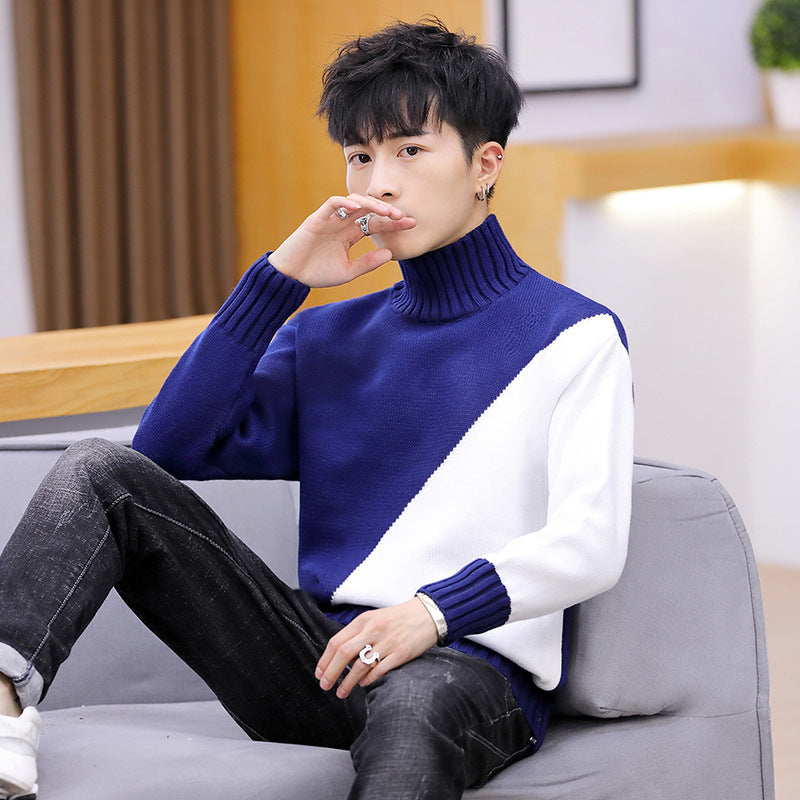 Men's Turtleneck Sweater in Jacquard Knit – Comfort and Elegance for Winter, Soft Polyester, Relaxed Fit