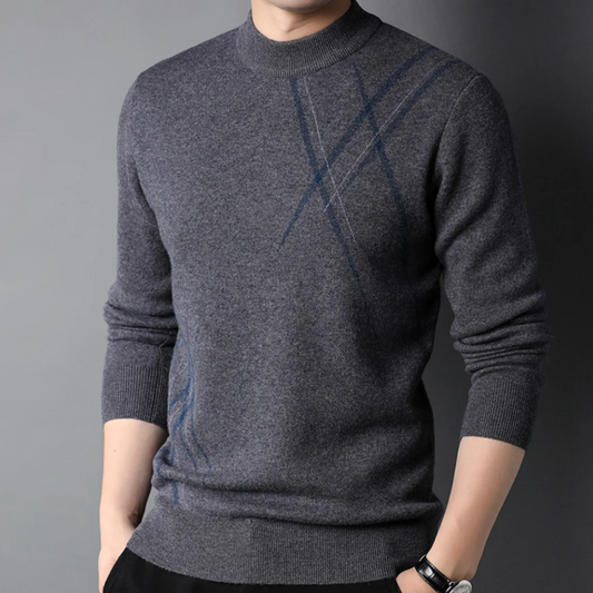 Slim Wool Blend Crew Neck Pullover for Men – Comfort and Elegance for Everyday Wear