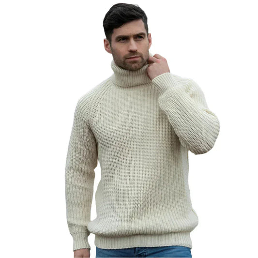 Ribbed wool turtleneck sweater for men – Comfort and warmth