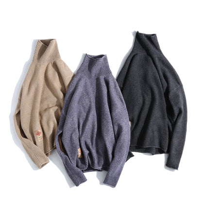 Pull à col roulé épais pour homme – Confort et style décontracté pour l'hiver