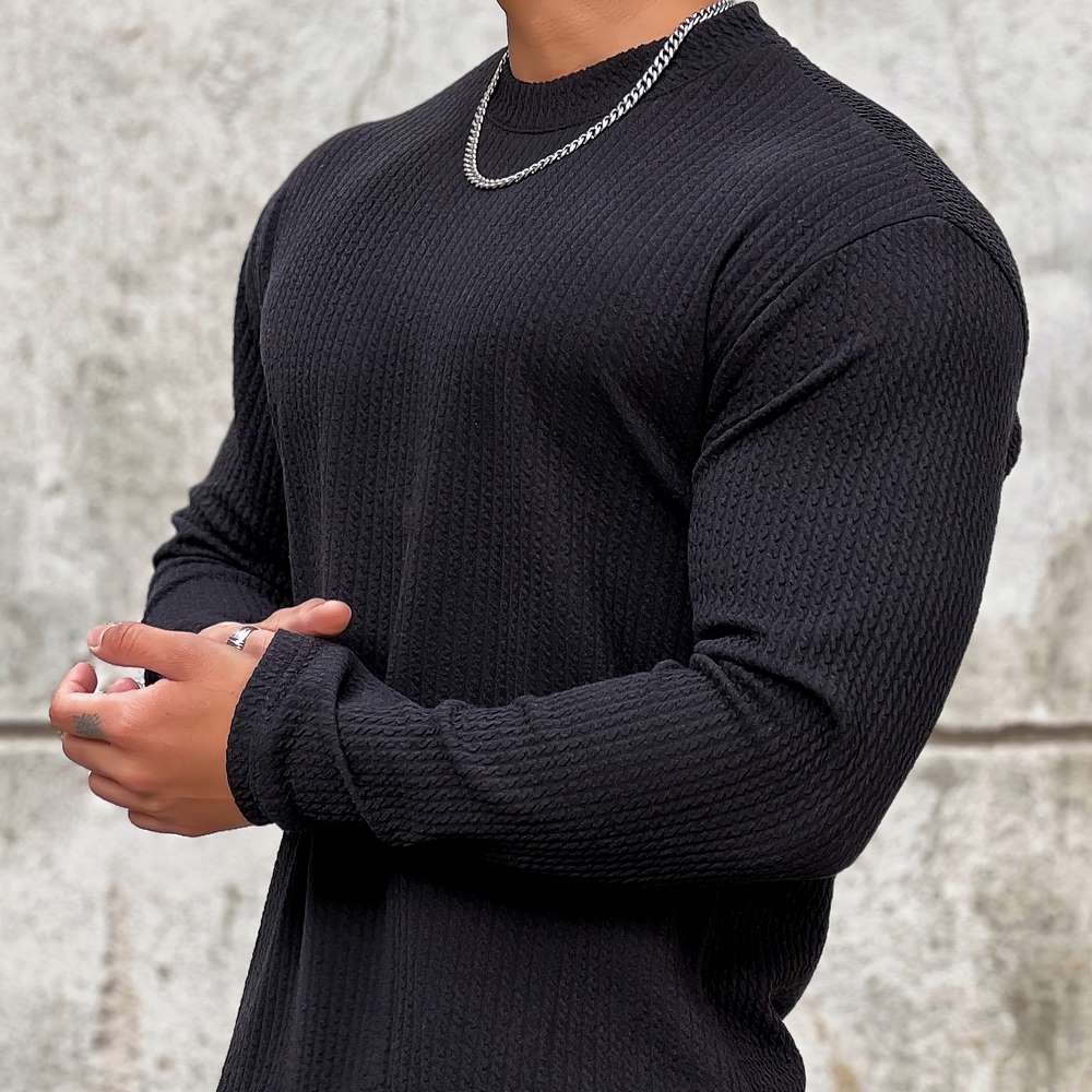 Fitness Sweater for Men Moisture Wicking - Ribbed Silhouette and Optimal Comfort