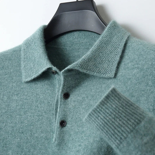 Merino Wool Sweater for Men with Long Sleeves - Casual Knit Top, Optimal Comfort and Elegance