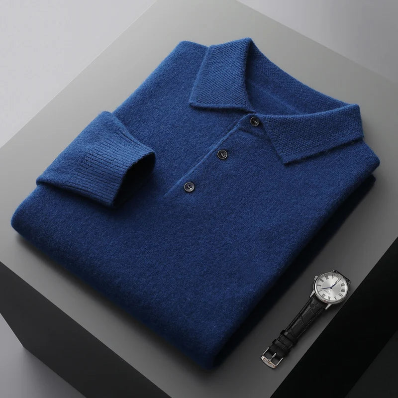 Merino Wool Sweater for Men with Long Sleeves - Casual Knit Top, Optimal Comfort and Elegance